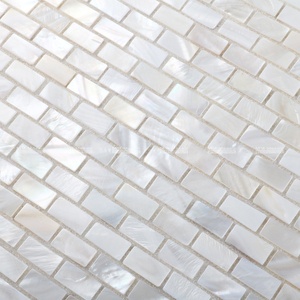 Piastrelle a Mosaico in Madreperla Naturale Bianca 10x20mm per Progetti di Hotel, Cucine e Bagni - Product Image 1