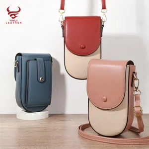 2023 new trend fashion women leather crossbody mobile phone shoulder bag