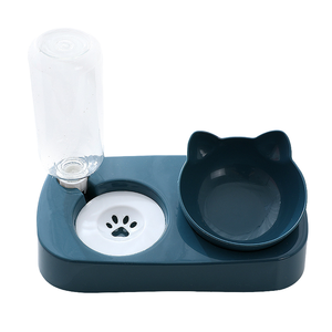 Otomatik Pet kedi kase besleyici ve kediler ve köpekler için su sebili katı plastik çift çanak kaseler yükseltilmiş <span class=keywords><strong>stand</strong></span>ı tasarım - Product Image 1