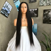 Cheveux Remy Cambodgiens 100% Naturels, Densité Complète 250%, Naturels pour Perruque, Dentelle Transparente Sans Colle, Cheveux de Bébé, Femmes Noires