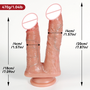 7.87 Inch Brown Double Headed Dildo Com Ventosa para G-Spot e Dupla Estimulação Anal para a Masturbação Feminina <span class=keywords><strong>Penis</strong></span> - Product Image 6