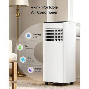 Climatiseur portable Euhomey 10000 Btu 3 en 1, refroidissement, déshumidificateur, ventilateur avec télécommande, blanc et noir - Product Image 4