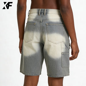 شورت جينز رجالي فضفاض مغسول عالي الجودة من القطن 100٪ بتصميم عتيق من إنتاج XUFEI الأصلي - Product Image 3