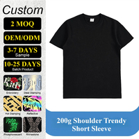 T-shirt en coton 200g pour homme, coton peigné 21s, épaules droites, uni, personnalisable avec logo, vente en gros, manches courtes, unisexe