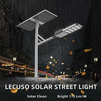Lampadaire solaire LED 60W pour extérieur, étanche IP66, construction en alliage d'aluminium et silicium monocristallin, fonctionnalité IoT, LiFePO4
