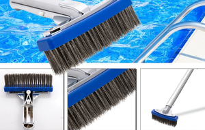 Cepillo Telescópico de Aluminio para Limpieza de Algas en Piscinas, Aplicación en Exteriores, Limpiador de Paredes y Cepillos - Product Image 5