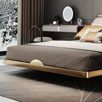 Mobilier de chambre à coucher design moderne en bois massif avec plateforme flottante et lit queen size ou king size
