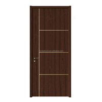 Porte pré-montée en WPC, style Shaker, pour extérieur, entrée principale, chambre et autres espaces intérieurs, design à panneau unique en bois, avec serrure intelligente