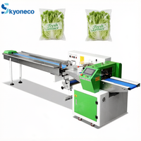 Machine d'emballage horizontale automatique pour gâteaux, aliments, pains, fruits et légumes, avec largeur de film réglable