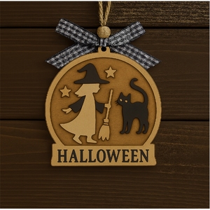 Pafu Decoration Hanging Ornaments with Ghost Pumpkin Bat <strong>Witch</strong> Halloween Wooden <strong>Sign</strong> - Product Image 4