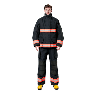 Top qualité 4 couches bleu marine NFPA 1971 combinaison de lutte contre les incendies/supports Clips sangles patchs - Product Image 1