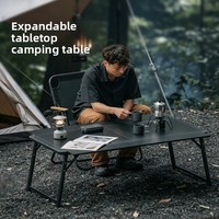 Table pliante de camping extensible en alliage d'aluminium, portable, grande, rectangulaire, hauteur réglable en continu, pour pique-nique et barbecue