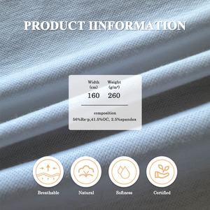 Tejido de algodón orgánico certificado 40s 200gsm 160cm Enclavamiento para <span class=keywords><strong>Bayby</strong></span> Wear - Product Image 2