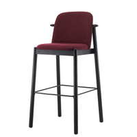 Fauteuil de salle à manger moderne, cadre en bois massif, coussin en cuir, chaise ronde pour tapisserie de Restaurant, DC-S163(V)