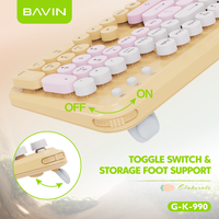 BAVIN Vente en gros GK990 ABS ultra silencieux 2.4ghz sans fil Bluetooth 105 touches Ensemble clavier souris
