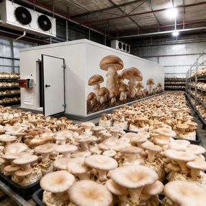 Bacs à champignons empilables pour culture hydroponique automatique, avec entrées et sorties d'eau, isolés et opaques, pour la production de champignons frais, avec support de moteur et conteneur - Product Image 1