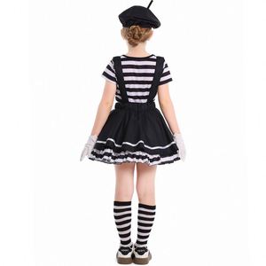 Disfraz de Artista Mímico para Mujer, Traje de Rayas Blancas y Negras para Halloween y Cosplay - Product Image 6