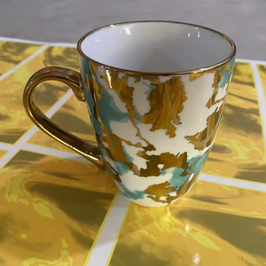 Usine directe haute qualité toboggan tasse tasses décalcomanie papier de transfert d'eau décalcomanies en céramique or pour le tir - Product Image 1