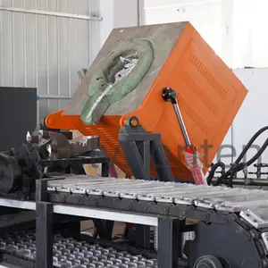 Автоматическая Опрокидывающая алюминиевая печь Hongteng Тигельная вращающаяся Опрокидывающая Индукционная Алюминиевая Плавильная Печь