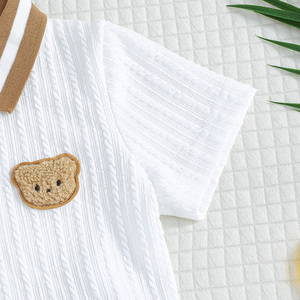 Ensemble Deux Pièces Été Pour Garçons Brodé <span class=keywords><strong>Petit</strong></span> Ours Décontracté Sportif d'Extérieur Vêtement Décontracté Enfant en Gros - Product Image 3