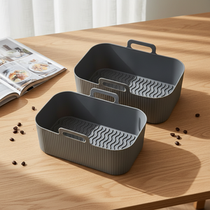 Naike – Doublures réutilisables en silicone pour friteuse à air, 20 cm x 12 cm, résistantes à la chaleur, plats de cuisson rectangulaires compatibles Ninja Tower et Russell - Product Image 4