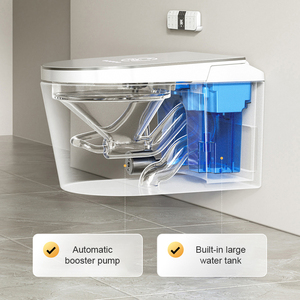 <span class=keywords><strong>Toilette</strong></span> intelligente électrique avec bidet, siège chauffant, fixation murale, double chasse d'eau, télécommande, installation facile pour hôtels et appartements - Product Image 5
