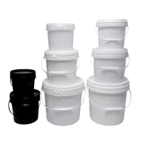 Seau à glace rond en plastique de 1000 ml, seau d'emballage pour lessive de 1 L