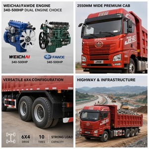 6x4 Highway Construction Dump Truck 500HP <b>10</b> Tires Left Right Drive Wide Cab Premium Tipper Africa Middle East - Product Image 3