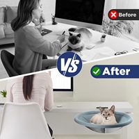 Lit de bureau robuste et pliable à 90 ° pour chat avec housse lavable pour hamac pour grands chats