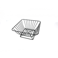 Cesta de Frutas em Metal Preto DaS para Armazenamento de Frutas na Bancada, Suporte Decorativo para Vegetais para Cozinha e Mesa de Jantar
