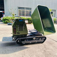 Mini-Dumper 1,2 Tonnen Kleiner Raupenkipper mit 270 Grad Drehbarer Schaufel Vollhydraulisch mit Gummiketten Stabile Fahrt