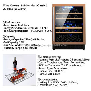 Cantinette Réfrigérée à Compresseur Sous Comptoir pour 54 Bouteilles, Double Zone, 150 Bouteilles, 46 OEM, 120 Bodega De Vino De 36 Botel - Product Image 2