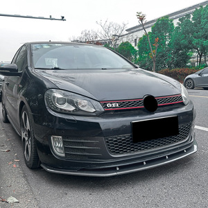 Amp-Z Front <b>Splitter</b> <b>Lip</b> For Volkswagen Golf Mk6 Gti 2008-2012 Piano Black Matte Finish - Product Image 1