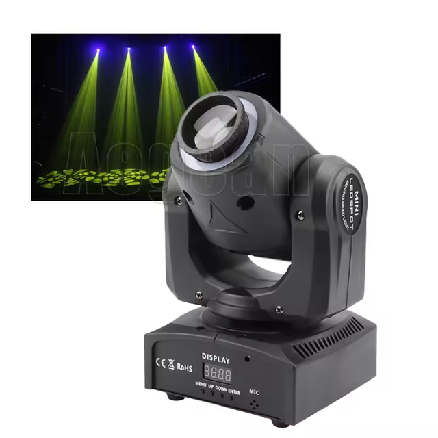 New Arrival Dj Disco Party Mini 30W Spot Led Moving Head Light With Rgb Circle Strip