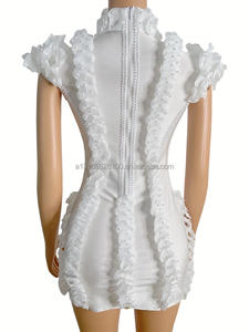 La gonna corta Sexy aderente con perle di pizzo plissettato tridimensionale di Xiao Xue ospita banchetti <span class=keywords><strong>bar</strong></span> e costumi <span class=keywords><strong>da</strong></span> spettacolo - Product Image 2