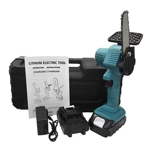 Scie à chaîne portable professionnelle rechargeable 21V pour jardinage domestique, mini-scie de coupe extérieure avec batterie au lithium et guide-chaîne de 6 pouces - Product Image 3