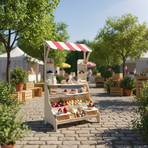 Chariot de vente de simulation pour enfants, maison de vente de fruits et légumes à plusieurs étages, magasin de proximité, jouets parent-enfant, 5 à 7 ans - Product Image 3