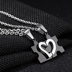 Regalo anniversario coppia amore Puzzle pezzo nuovo Design mezza collana cuore per coppia - Product Image 5