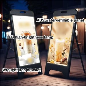 Support d'affichage pliable avec éclairage LED rechargeable/à brancher, panneau ABS, pour commerces, restaurants, bars - Product Image 4