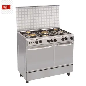 30 "Stainless Steel Double Oven Gas Penjualan Panas Di Aljazair, 5 Gas Burner Kompor Gas Double Oven dengan Enameled Parut, Oven Gas