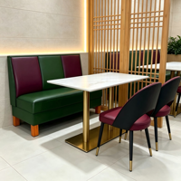 Meubles de restaurant en bois massif de style naturel, célèbres sur Internet, canapés de banquette commerciaux pour café, bancs muraux pour zone d'attente
