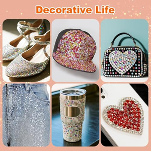 Kit de Décoration pour Ongles et Artisanat avec Strass en Résine à Dos Plat, Pierres Scintillantes Colorées, Crayon de Cire, Pince à Épiler et Colle - Product Image 4