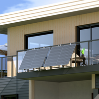 Système de montage solaire photovoltaïque pour balcon d'appartement, angle et taille personnalisables, support mural en aluminium anodisé argenté réglable, mini support photovoltaïque pour maison