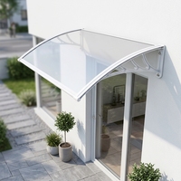 Auvent fixe mural pour fenêtre, auvent extérieur en polycarbonate, cadre en aluminium, imperméable, résistant aux UV, taille personnalisée manuelle