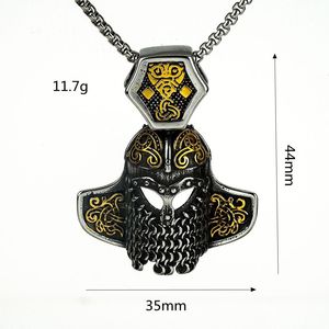Collar con Colgante de Casco de Guerrero Vikingo de Acero Inoxidable Estilo Nórdico Vintage, Diseño de Máscara, Joyería para Hombre, Regalo, Accesorio de Moda - Product Image 5