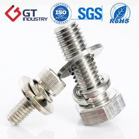Vis à tête hexagonale GB9074.15 en acier inoxydable 304 M3-M5 avec rondelles plates et à ressort