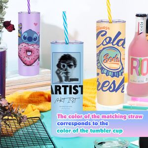 Nhanh chóng vận chuyển với số lượng lớn 20oz du lịch cup <span class=keywords><strong>Macaron</strong></span> Tumbler Skinny thẳng thép không gỉ blankwith strew và nắp - Product Image 3