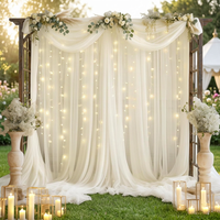 Toile de fond en tulle polyester classique rustique pour mariage, baby shower, fête d'anniversaire, séance photo, décorations intérieures/extérieures