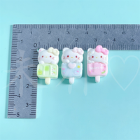Haoqing Accessoires de bijoux en résine écologique, modèle chat de dessin animé, faits à la main, avec patch en colle crème et corde, pour occasions de Noël et thème Glace