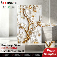 Revêtement décoratif pour colonnes, feuille de PVC UV imitation marbre, flexible, imperméable, fournitures de construction, panneau plastique haute brillance, exportateur